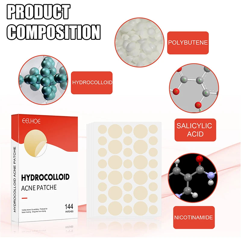 Invisible Hydrocolloid Acne Patch Self-Repair Patch Absorbing Covering Pads for Covering Pimples and Blemishes