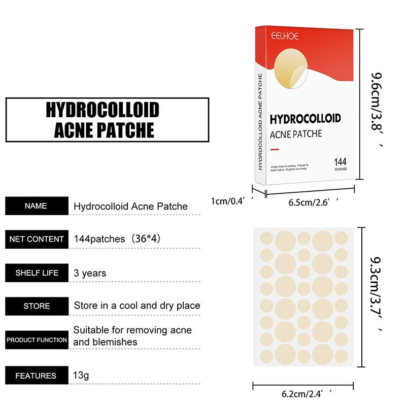 Invisible Hydrocolloid Acne Patch Self-Repair Patch Absorbing Covering Pads for Covering Pimples and Blemishes